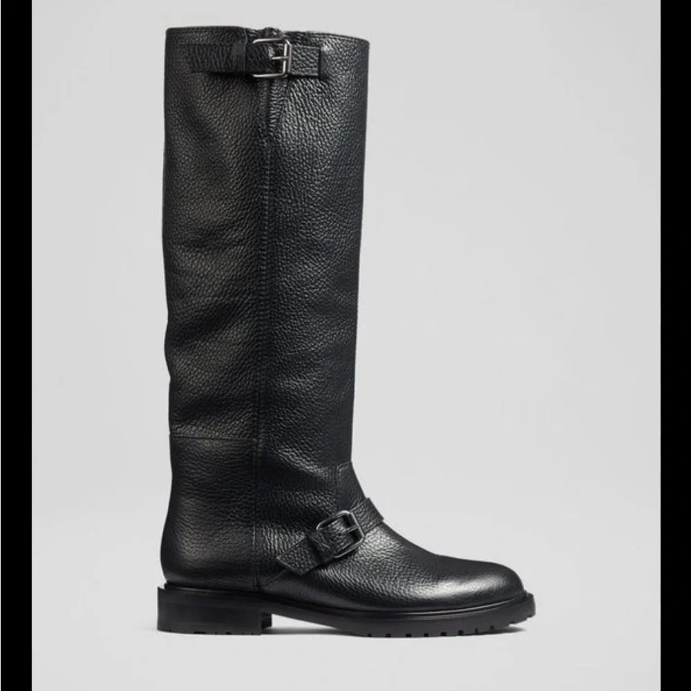 LK Bennett Noemi Classic Black Leather Knee-High Riding Boots women 36